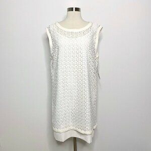TRIBAL FEMME Womens Dress‎ Size 8 White Lattice Overlay Sleeveless NWT Lined